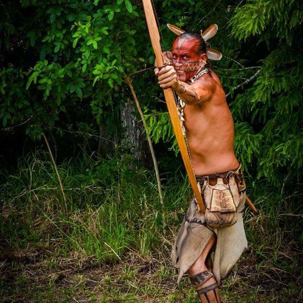 Gonativenow Jororo Native Village Show Native American Warrior Bow Forest