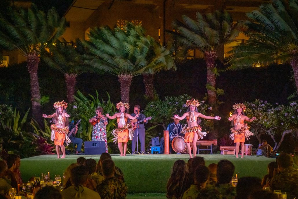 Grandhyattkauailuau General Admission Luau Dancers Palm Trees Night 