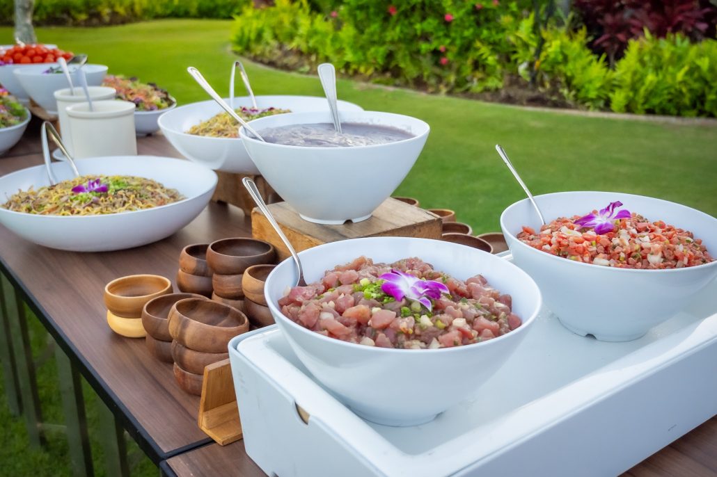 Grandhyattkauailuau General Admission Luau Food Buffet Salad Bowls