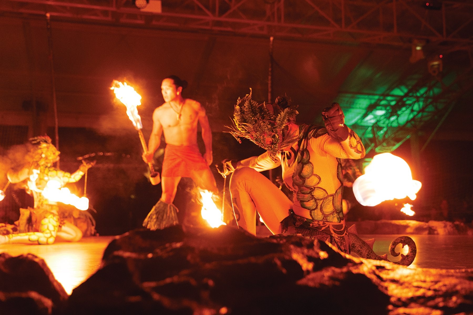 Luau Kalamaku Gold Package Fire Dancers Luau Performance