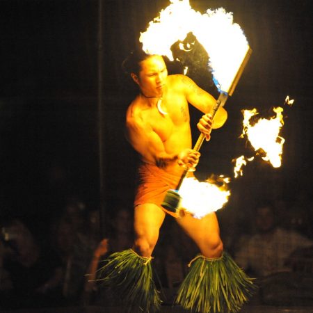 Luau Kalamaku Hawaiian Package Fire Dancer Hula Skirt Performance