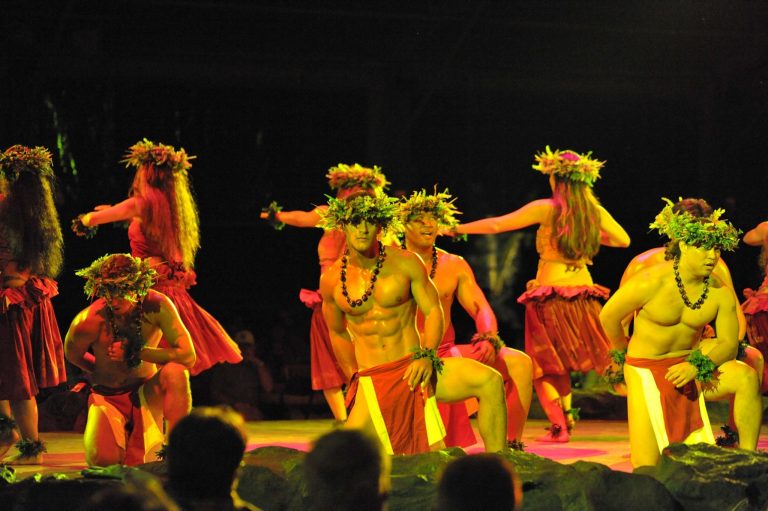 Luau Kalamaku Manor House Experience Hula Dancers Performance Stage