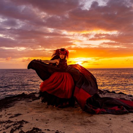 Okrluau Feast Fire Luau General Seating Outrigge Dancer Sunset Ocean Rocks