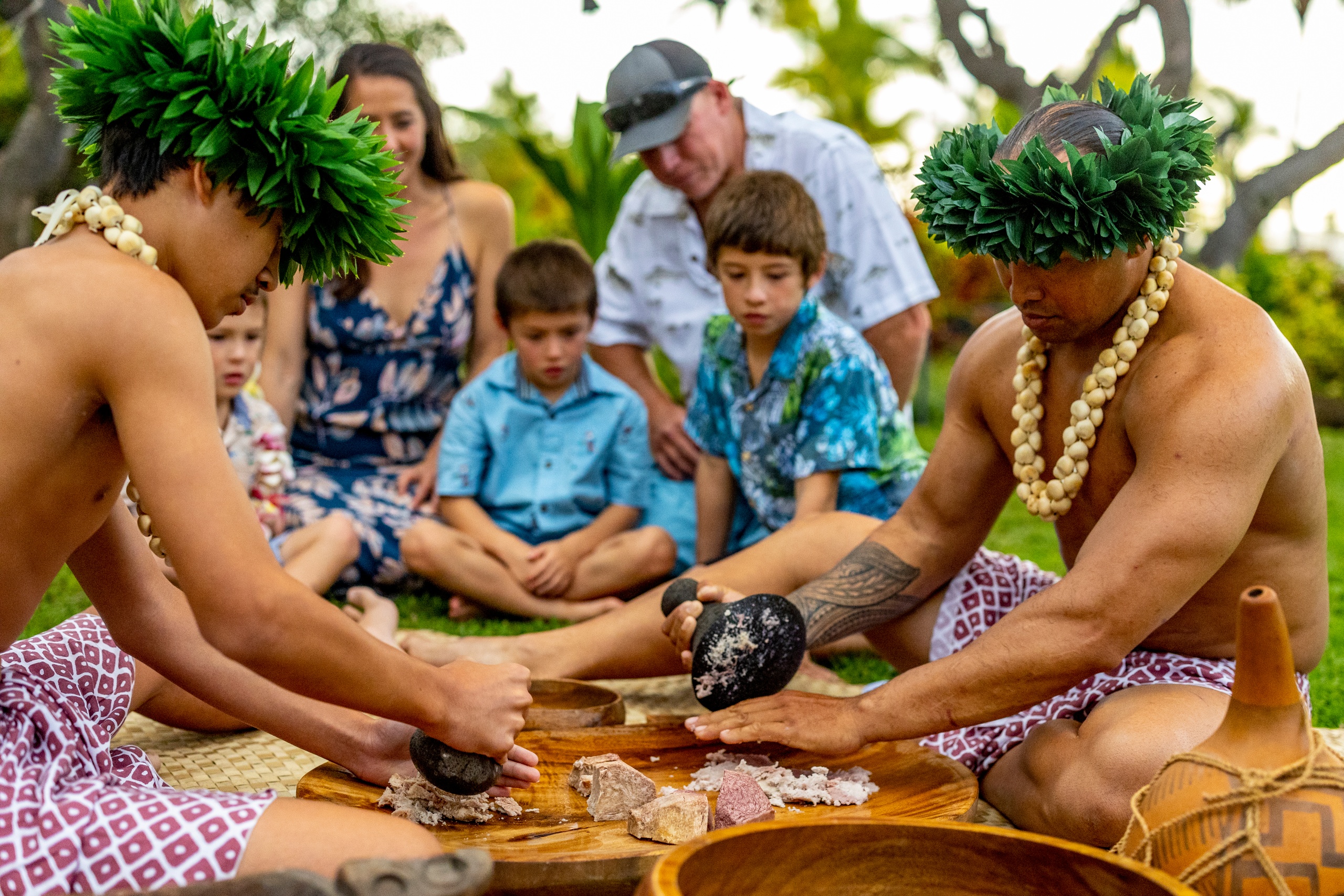 Okrluau Feast Fire Luau General Seating Outrigge Luau Cooking Demonstration Hawaiian Culture