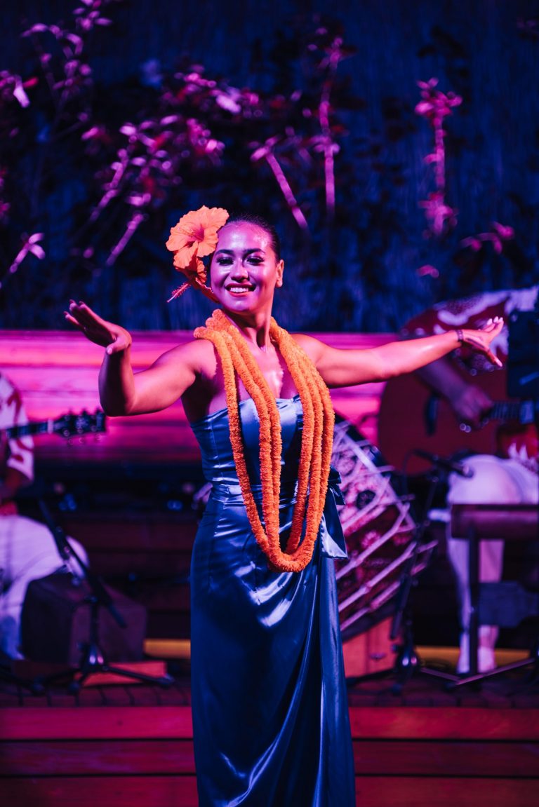 Painawaikikiluau General Seating Hula Dancer Orange Lei Stage