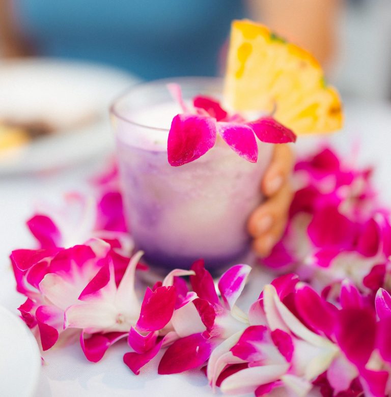 Painawaikikiluau General Seating Purple Cocktail Flower Petals