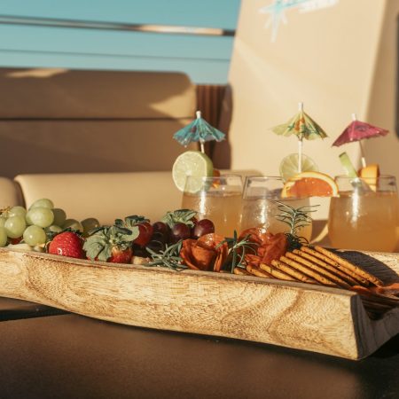 Puntagordaadventures Club Tiki Led Luau Fruit Drinks Wooden Platter
