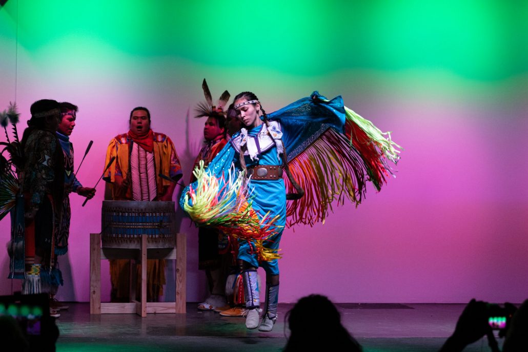 Red Heritage Native American Show Only Dancers Colorful Costumes Drum Performance