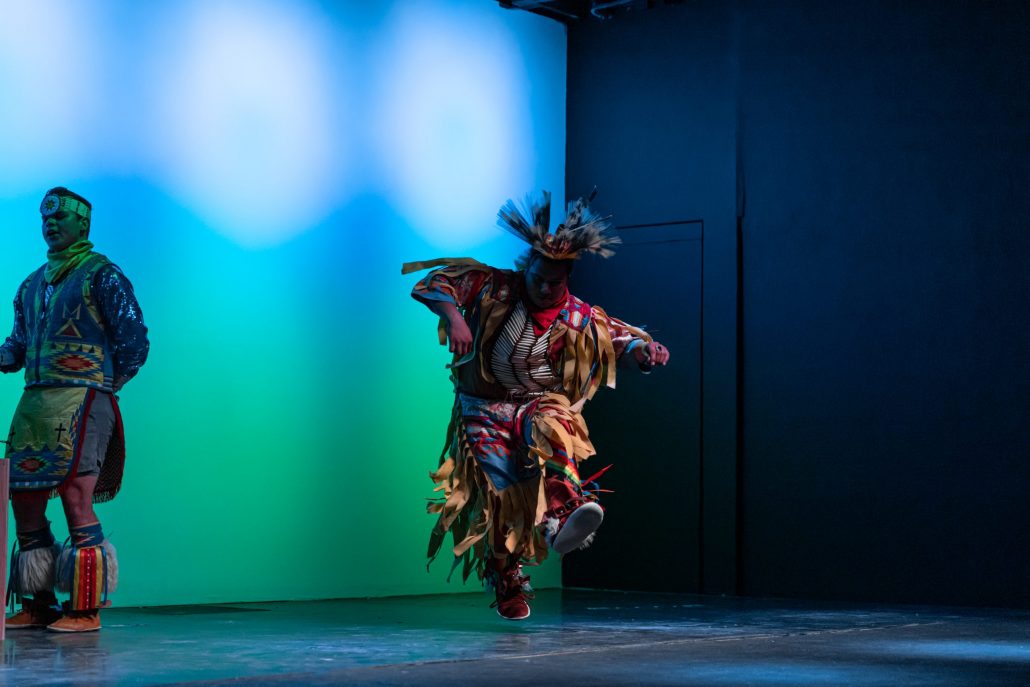 Red Heritage Native American Show Only Dancers Colorful Costumes Performance