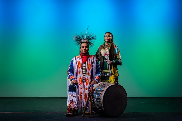 Red Heritage Native American Show Only Native American Performers Drum Costumes 