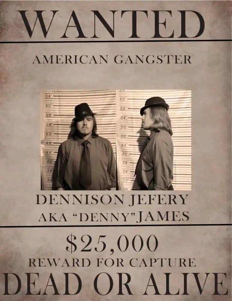 A vintage wanted poster featuring two men in suits and hats. Rigatonysdinnershow Christmas At Myrtle Beach Wanted American Gangster Mugshot