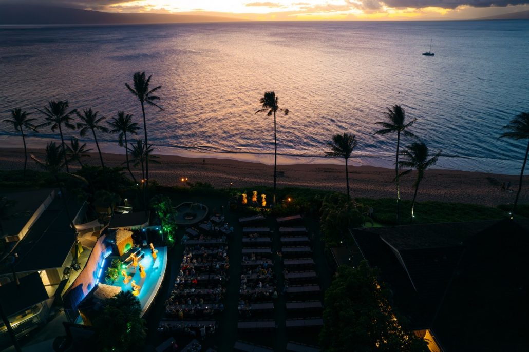 Royallahaina General Admission Luau Stage Ocean Sunset
