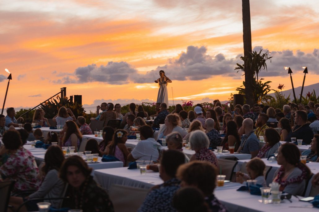 Royallahaina General Admission Luau Sunset Performance Crowd
