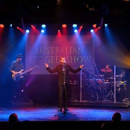 Vegasgirlsnightout The Australian Bee Gee Show Band Performance Stage Lights