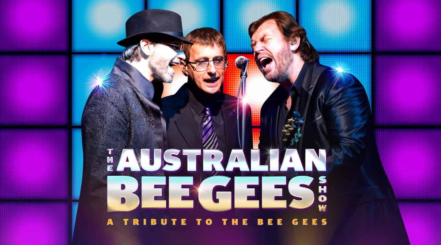 Vegasgirlsnightout The Australian Bee Gee Show Tribute Show Singers Microphone Stage