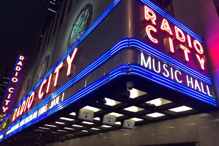 Walksnyc Radio City Christmas Spectacular Show  Radio City Music Hall Neon Sign